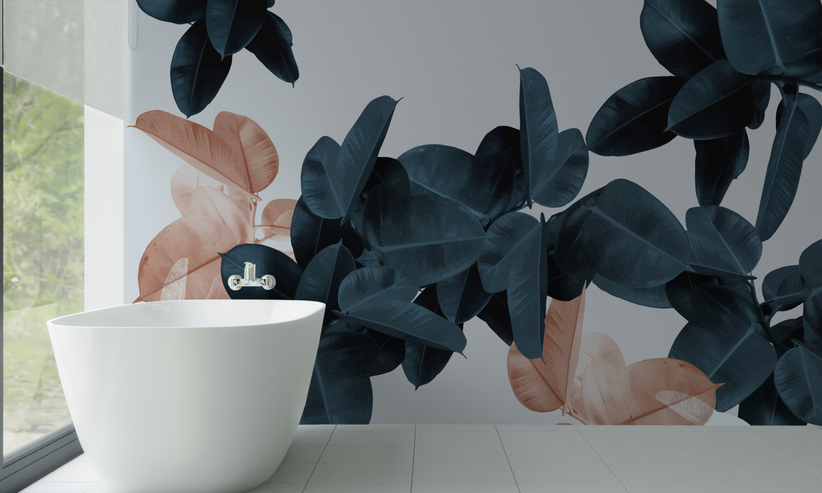 Fototapet frunze tropicale în diferite nuanțe