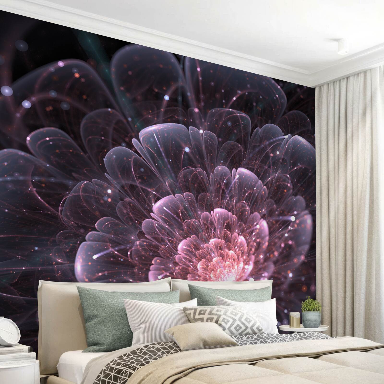 Fototapet abstracție cosmică într-o pictură de lotus