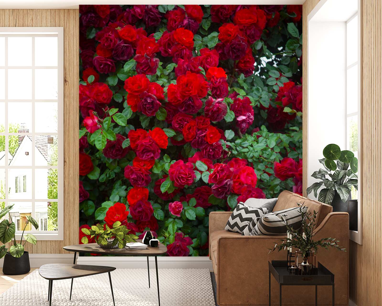 Fototapet tufiș de trandafir scarlet