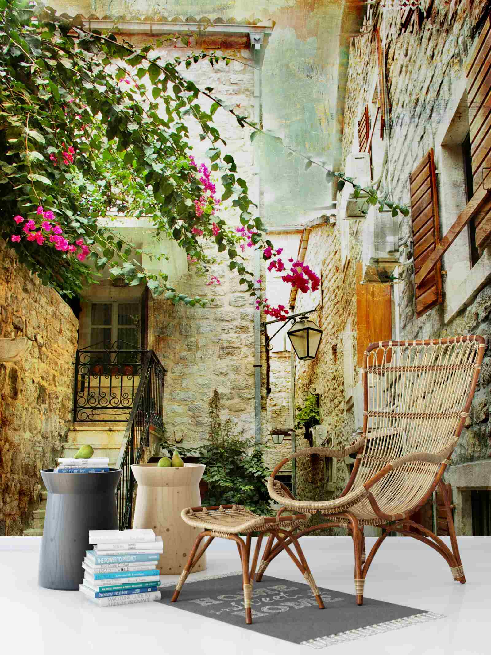 Fototapet acuarelă reprezentând o stradă veche