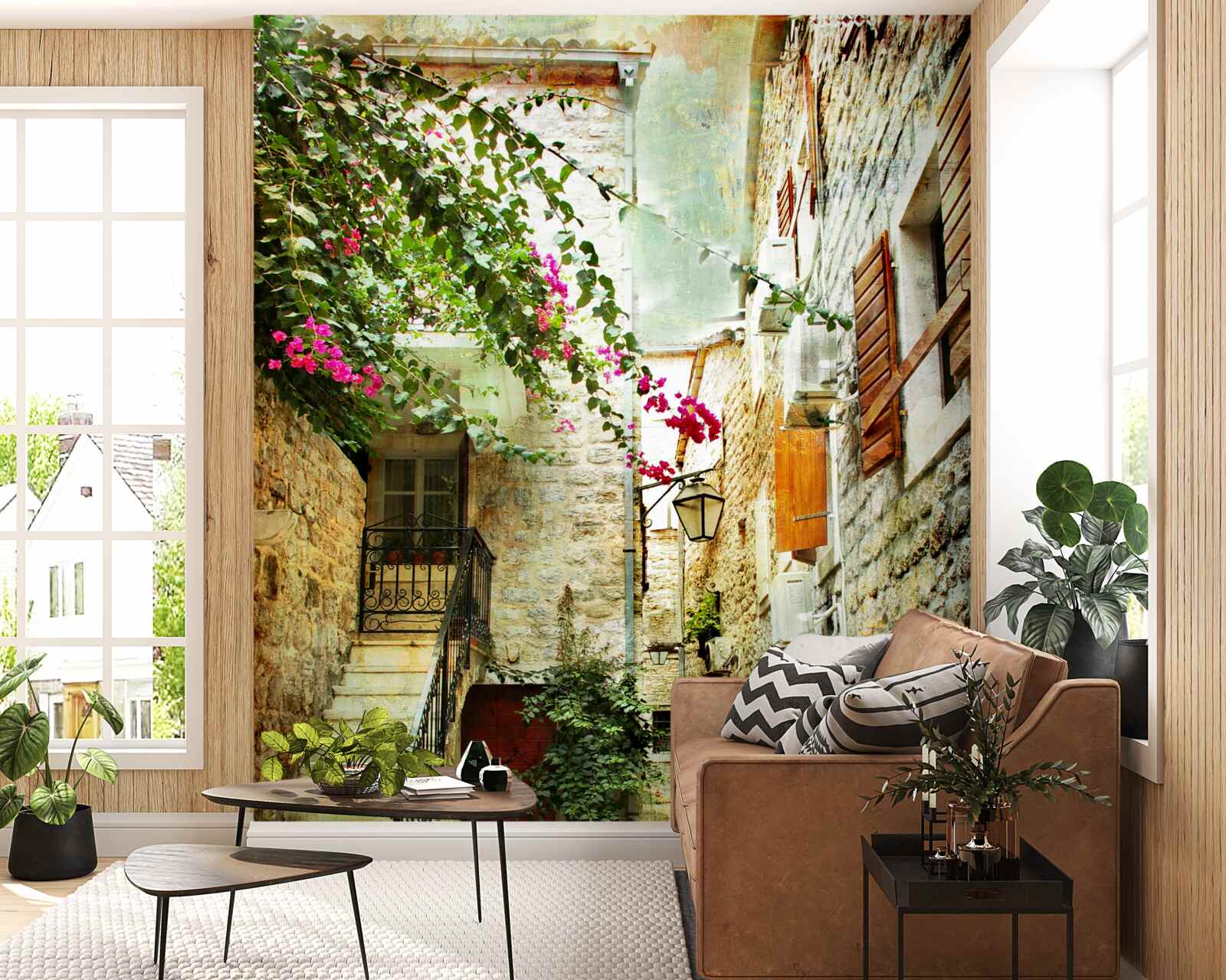 Fototapet acuarelă reprezentând o stradă veche