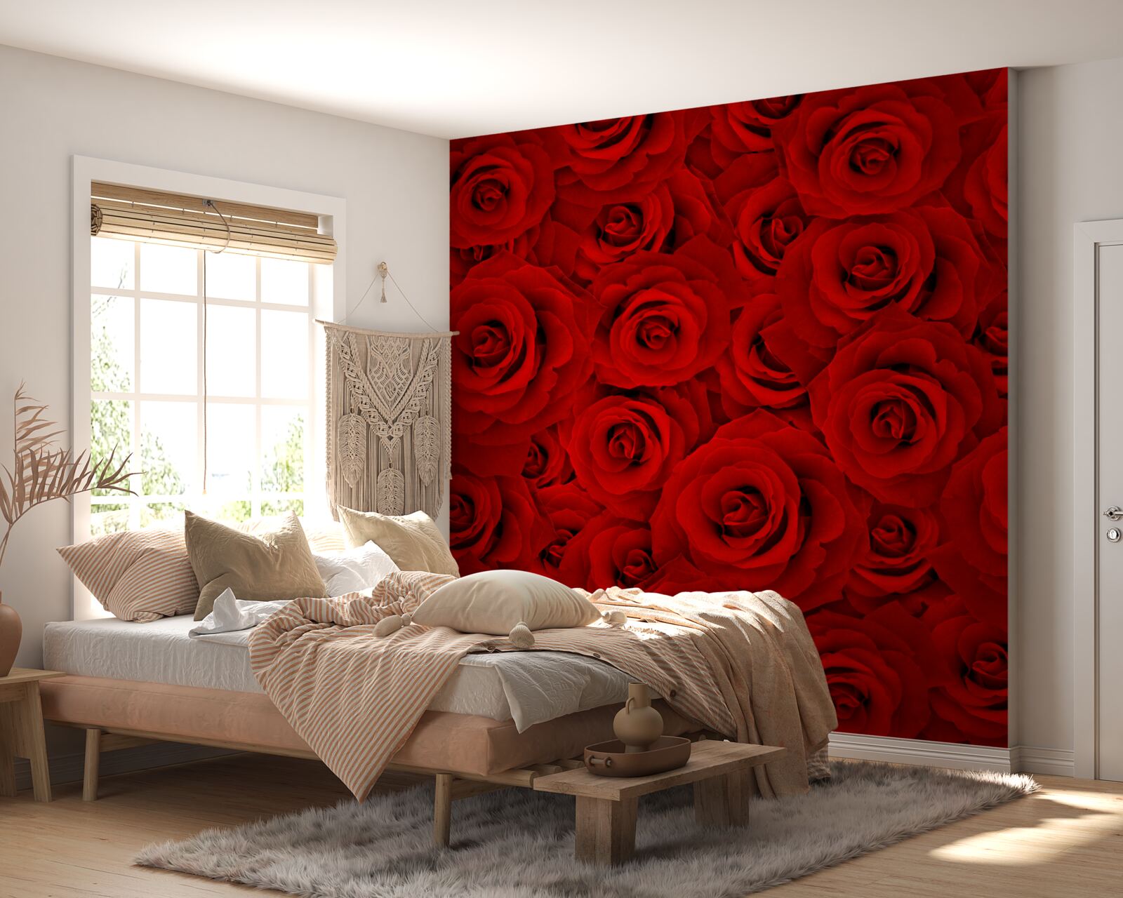 Fototapet mulți trandafiri roșii