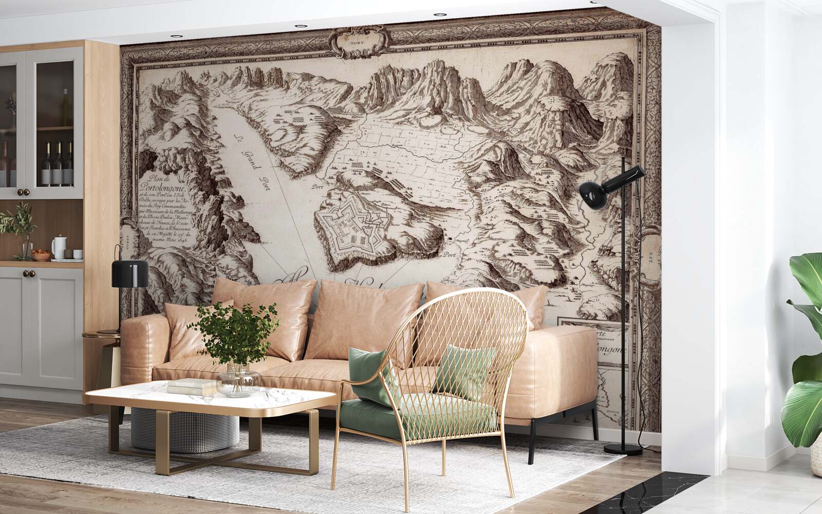 Fototapet hartă veche a arhipelagurilor din ocean