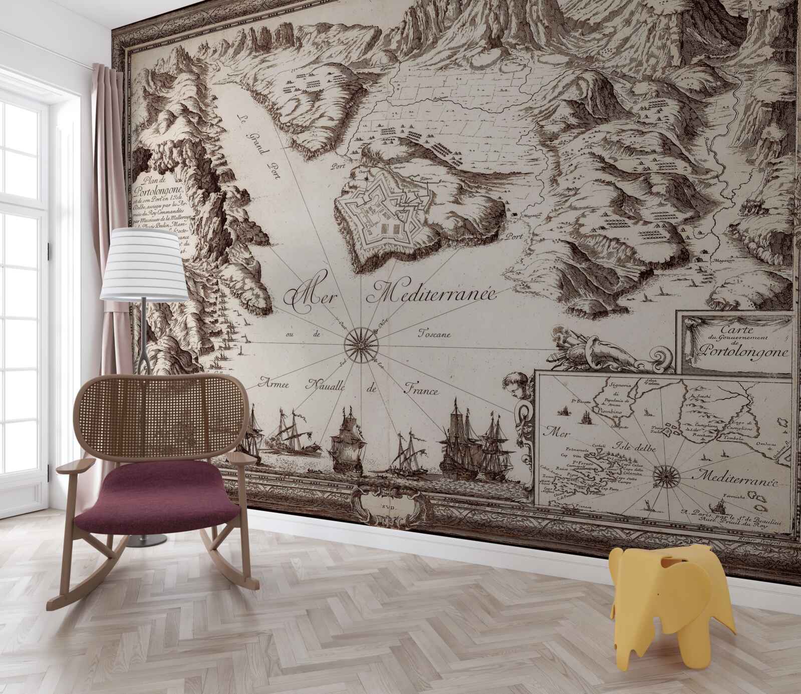 Fototapet hartă veche a arhipelagurilor din ocean