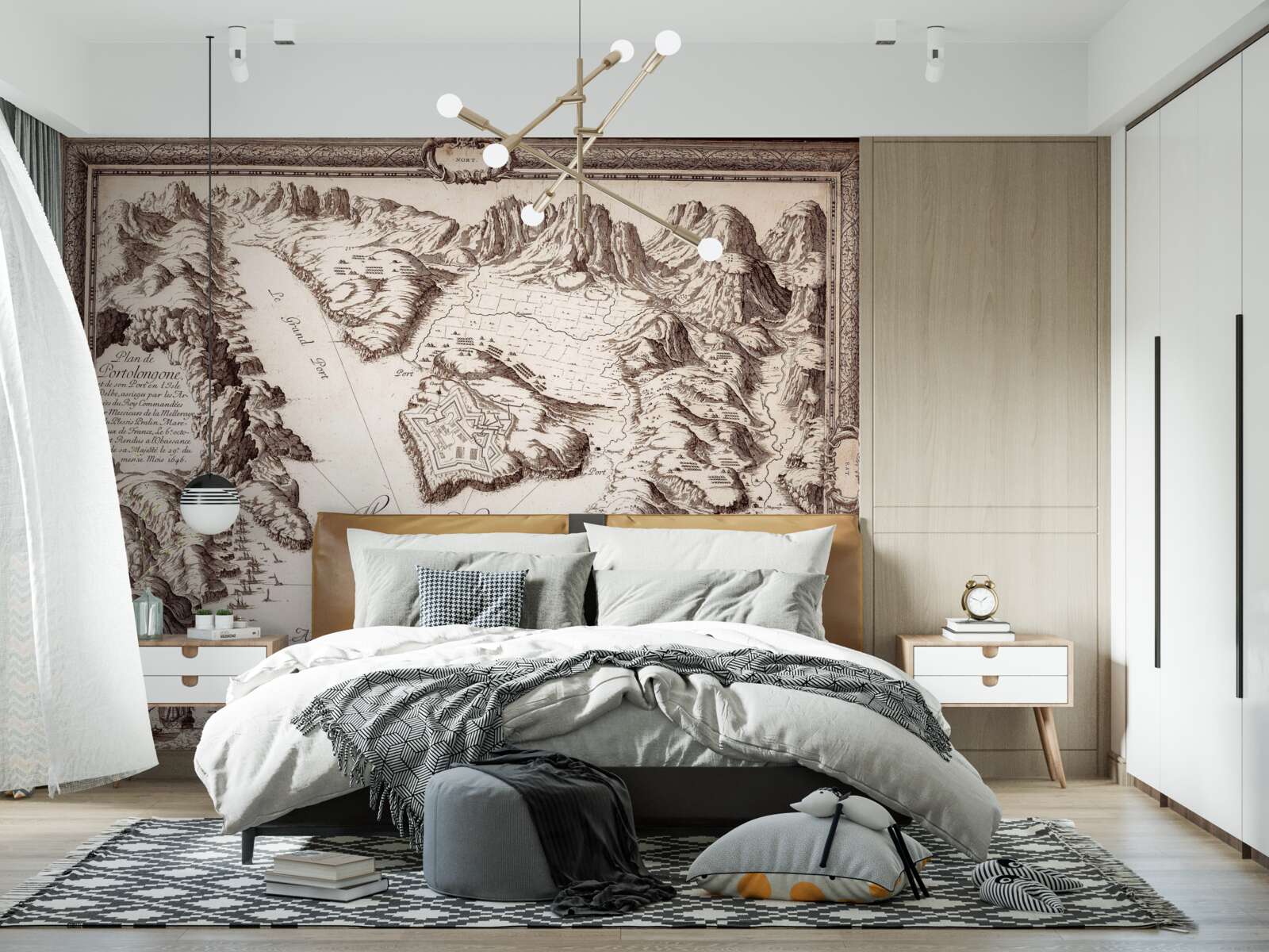 Fototapet hartă veche a arhipelagurilor din ocean