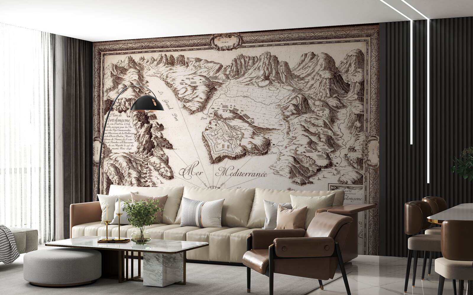 Fototapet hartă veche a arhipelagurilor din ocean