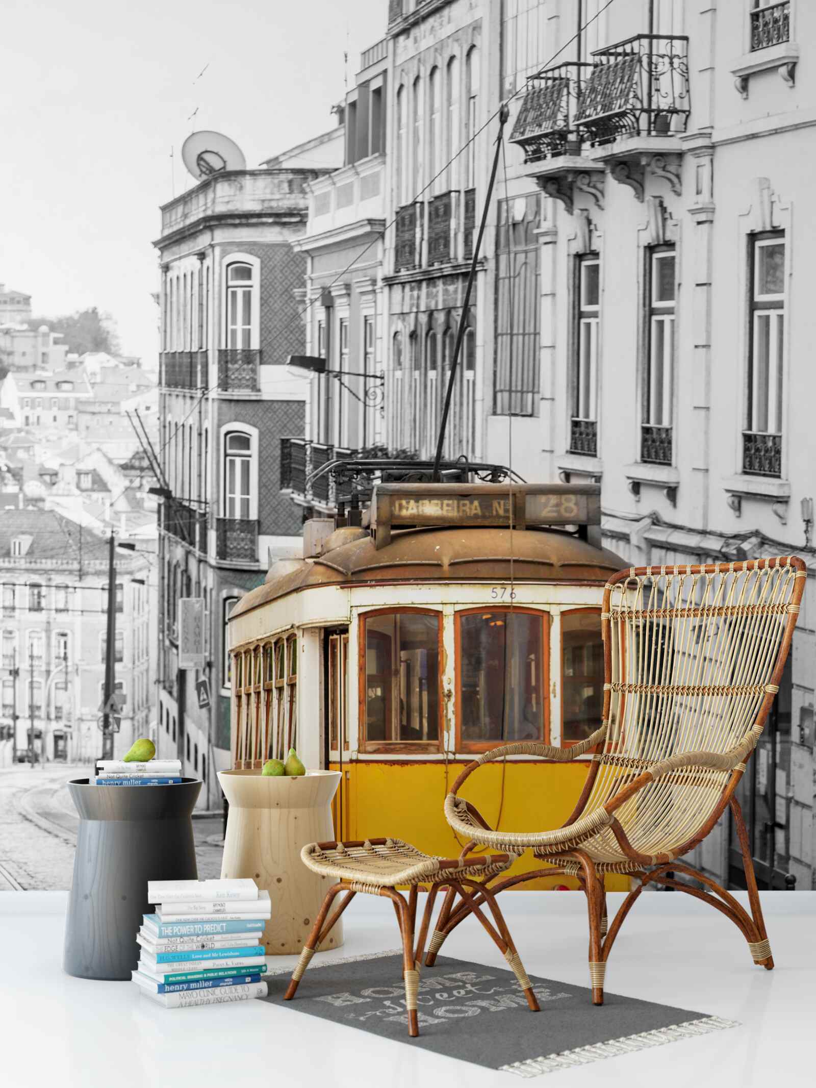 Fototapet Tramvai galben pe dealurile din San Francisco