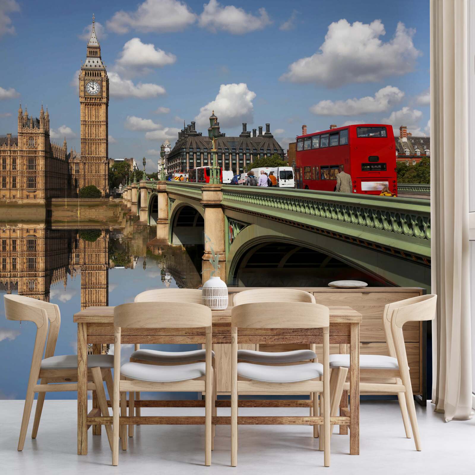 Fototapet traversarea râului care duce la Big Bena