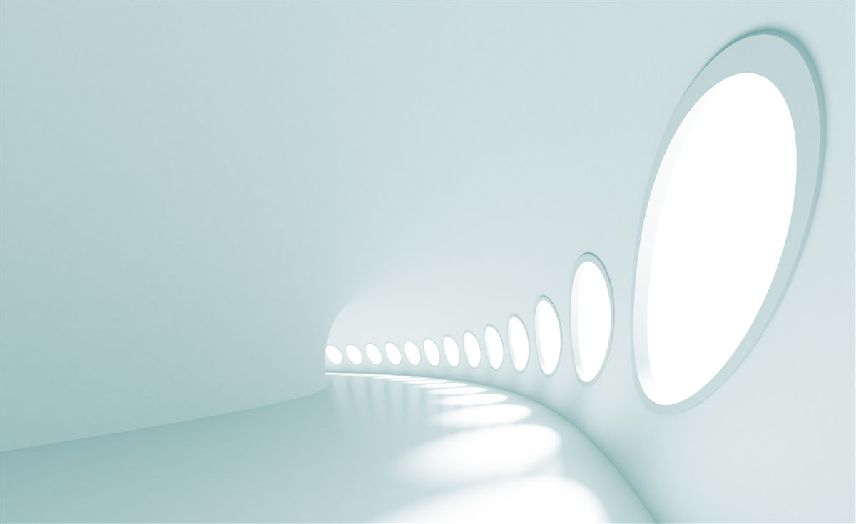 Fototapet tunel cu schimbare de direcție într-o formă abstractă