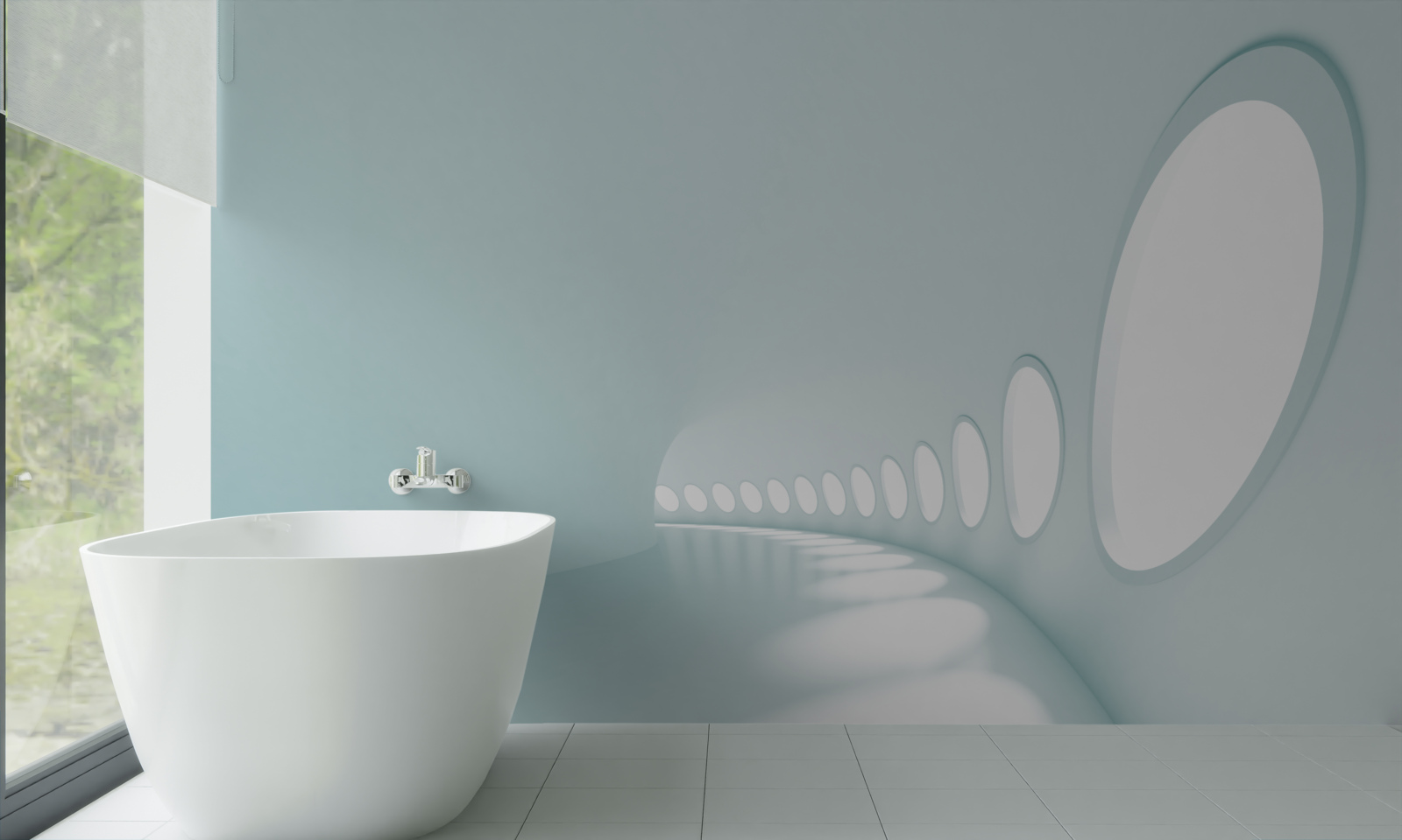 Fototapet tunel cu schimbare de direcție într-o formă abstractă