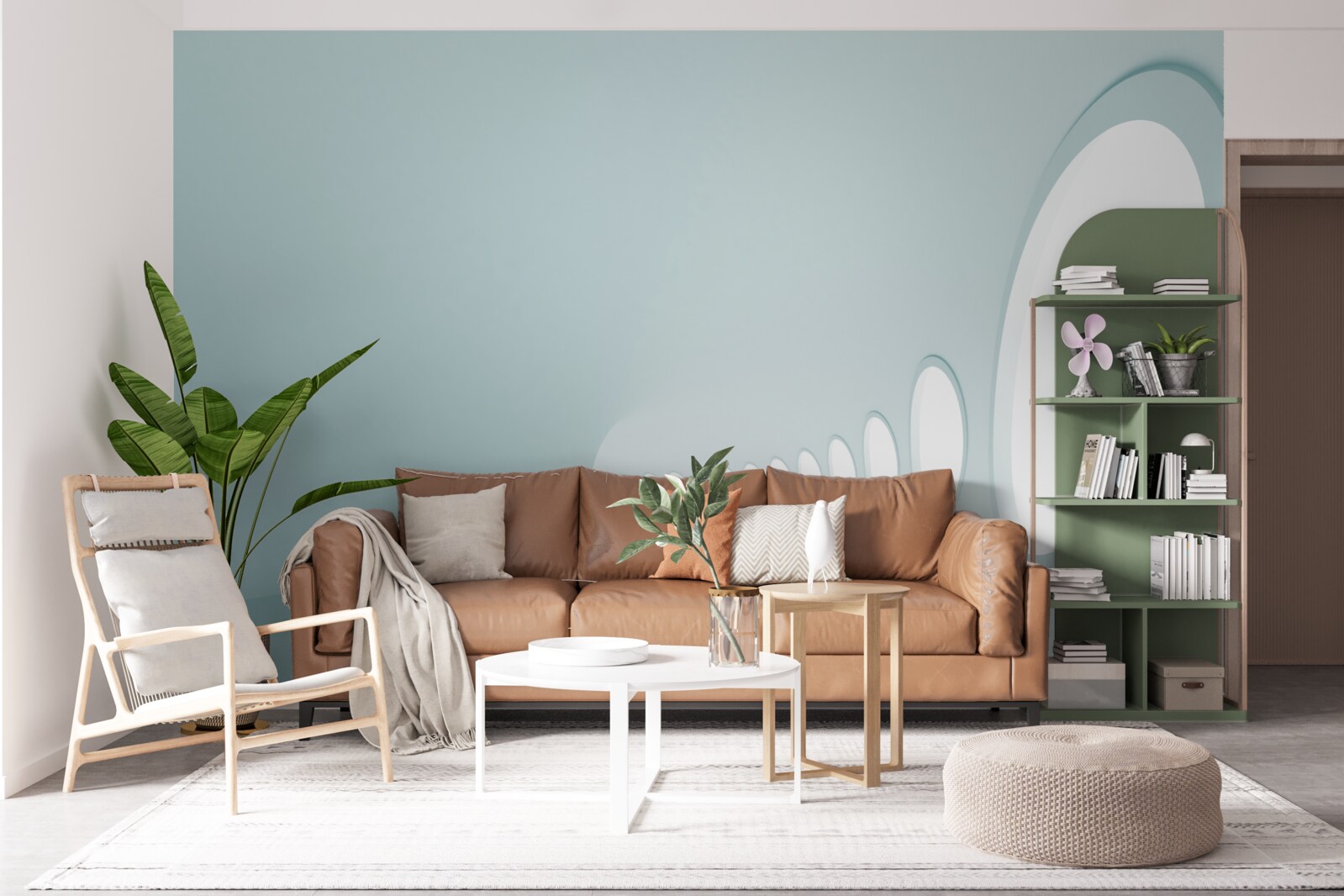 Fototapet tunel cu schimbare de direcție într-o formă abstractă