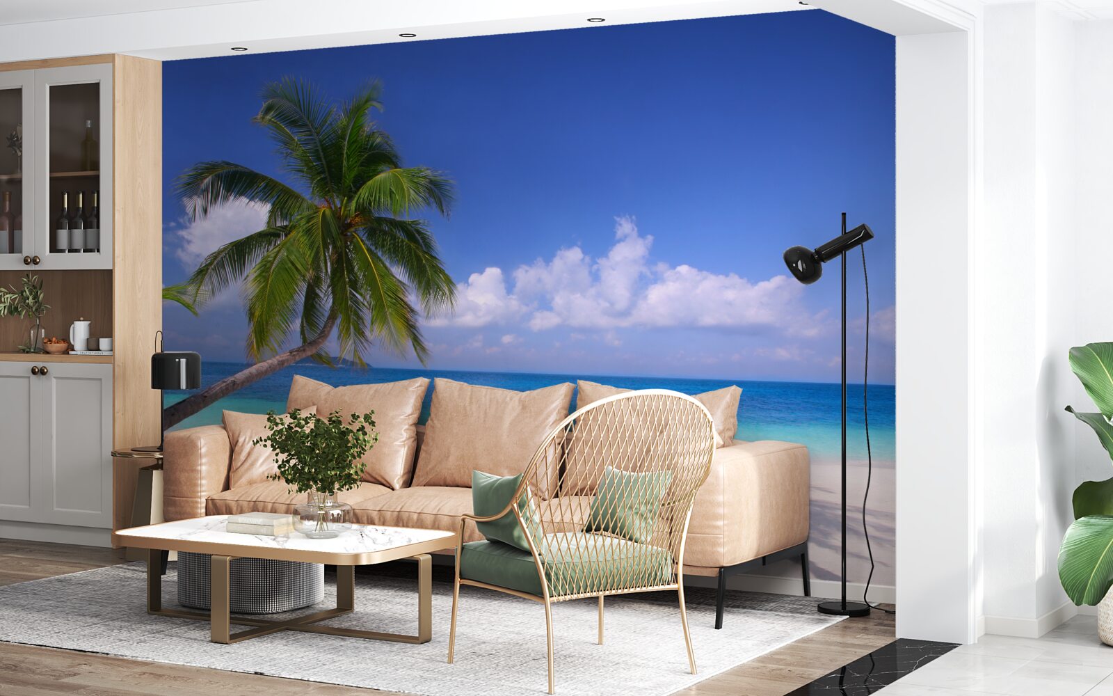 Fototapet palmier pe un țărm idilic