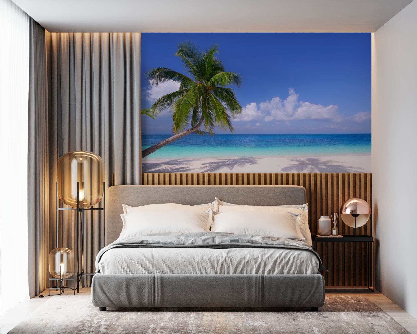 Fototapet palmier pe un țărm idilic