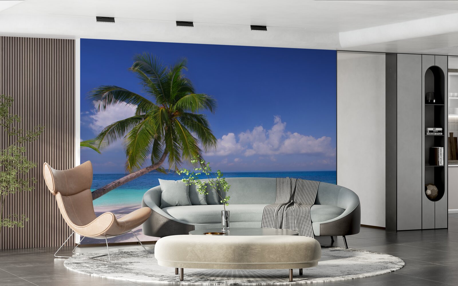 Fototapet palmier pe un țărm idilic