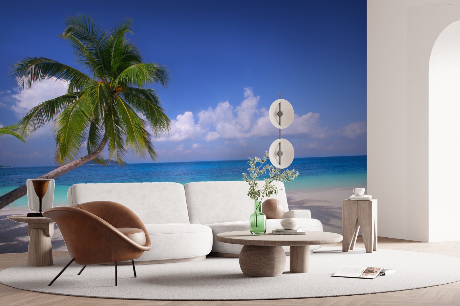 Fototapet palmier pe un țărm idilic