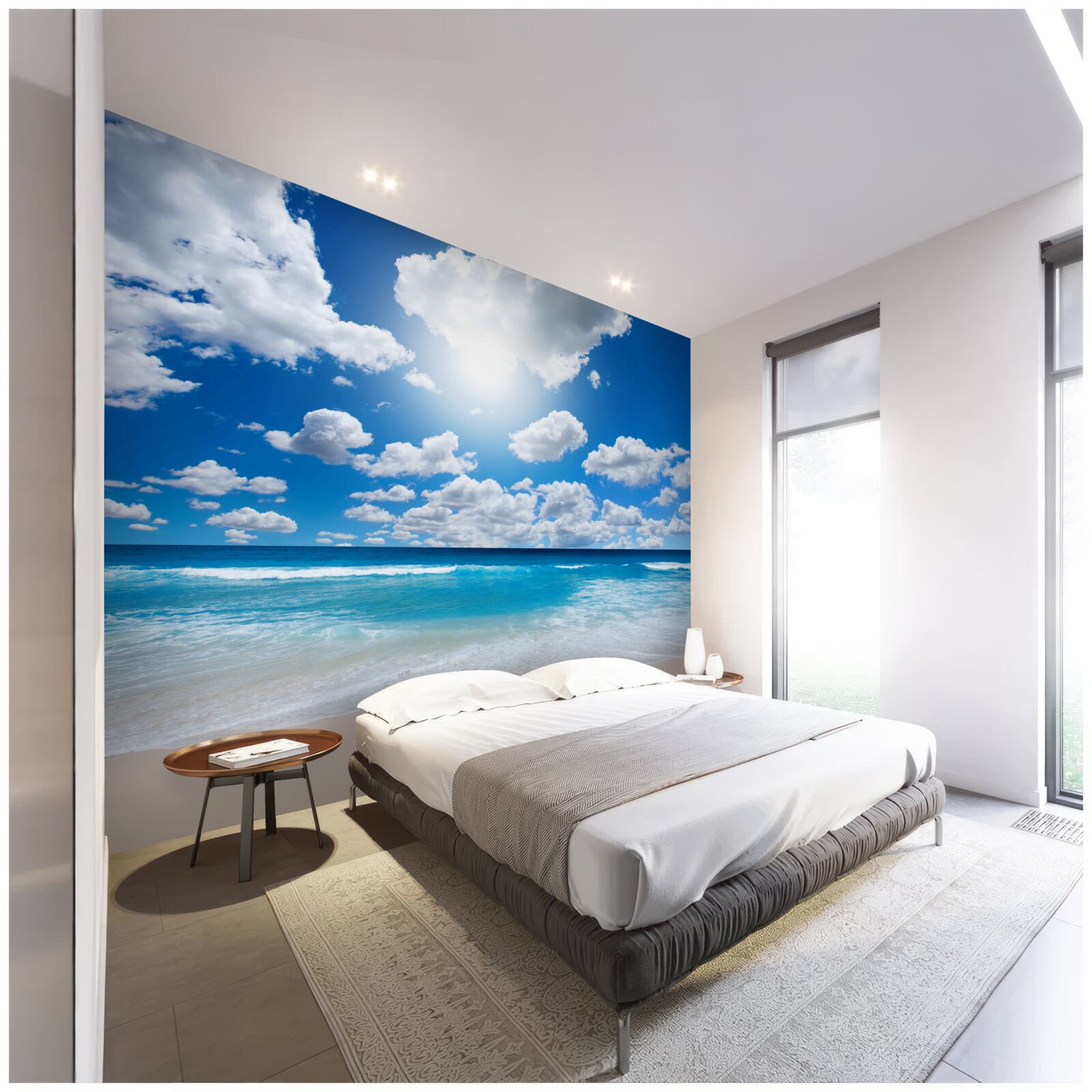 Fototapet plajă cu apă albastră și mare calmă