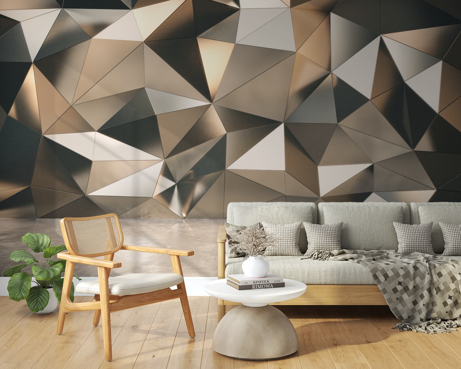 Fototapet forme abstracte pe perete