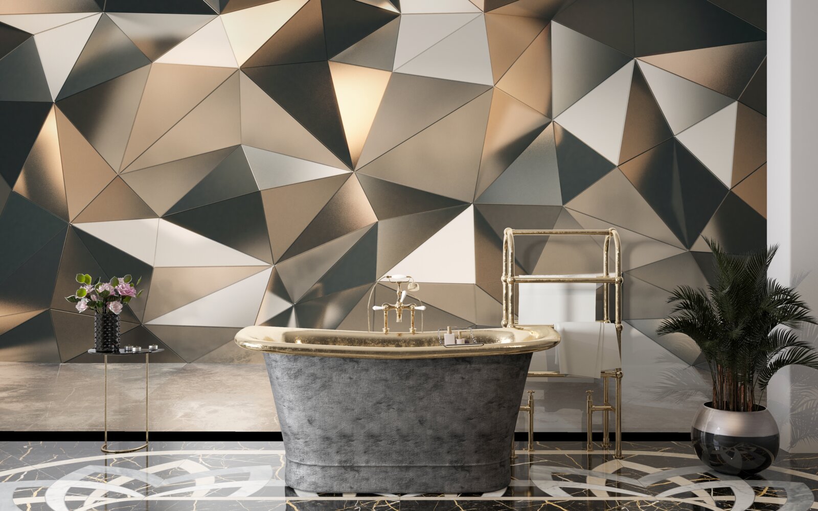 Fototapet forme abstracte pe perete