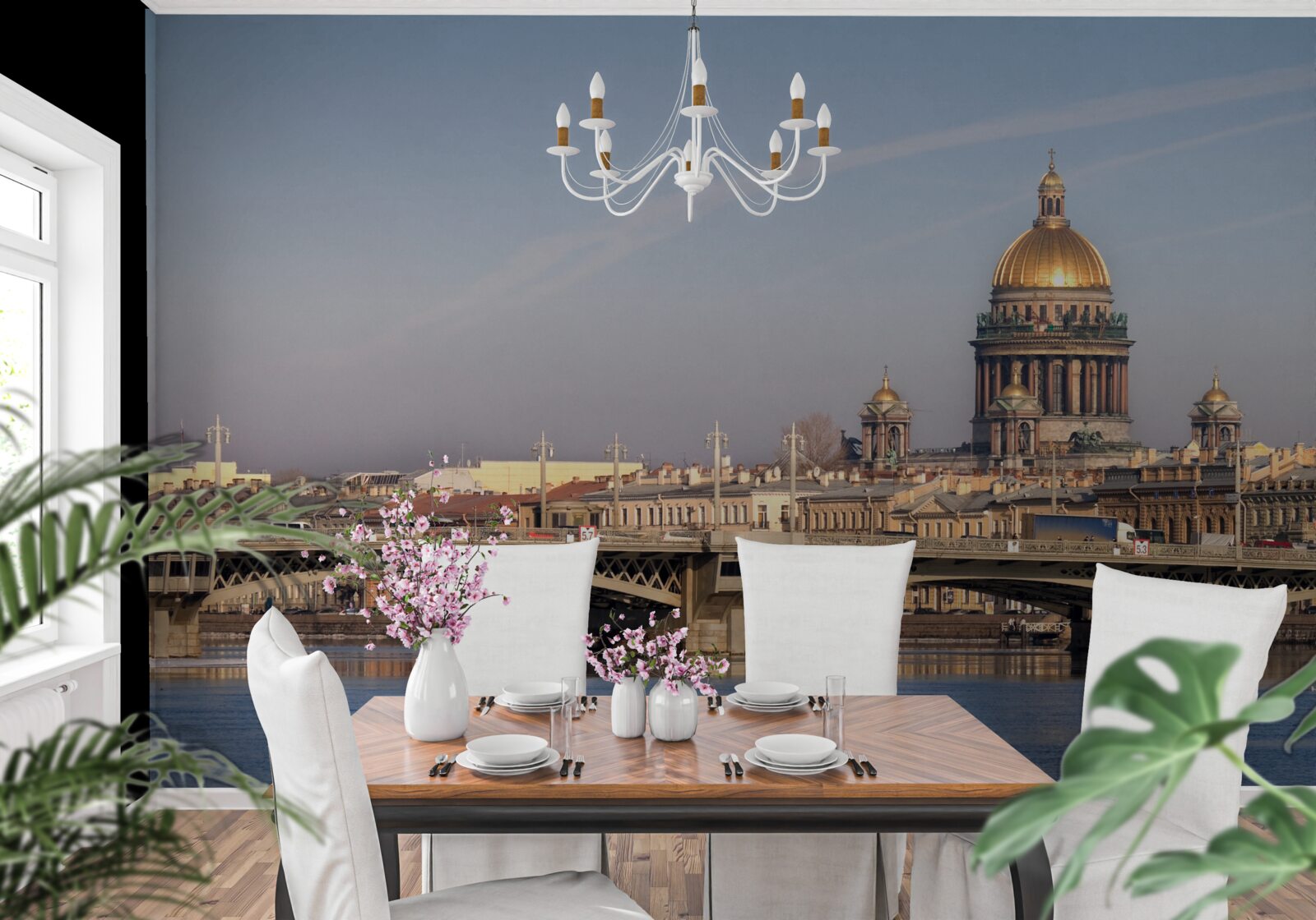 Fototapet cupola bisericii din aur pe linia de orizont a orașului