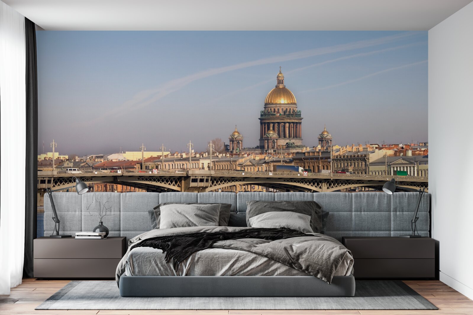 Fototapet cupola bisericii din aur pe linia de orizont a orașului