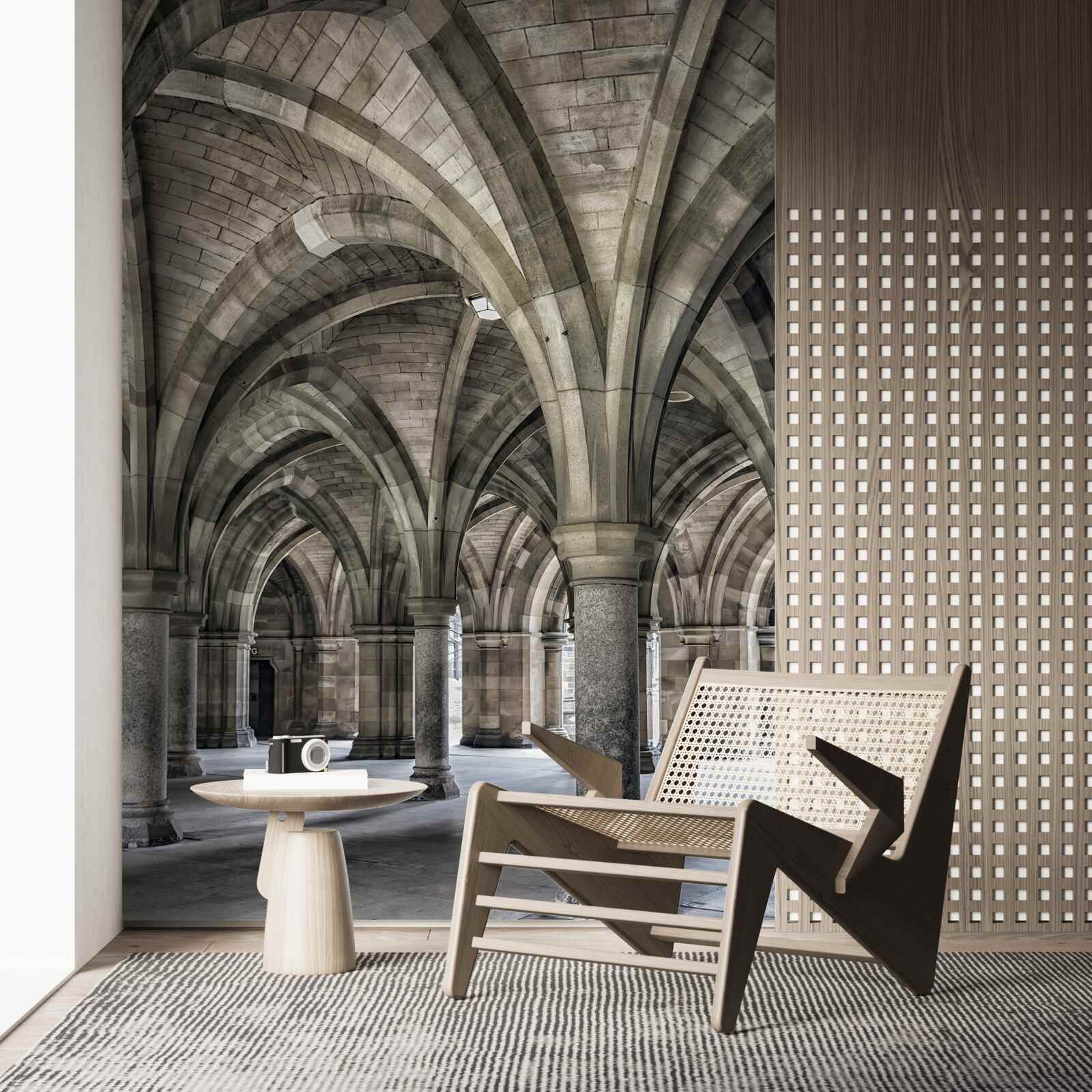 Fototapet arcuri înalte din piatră rotundă