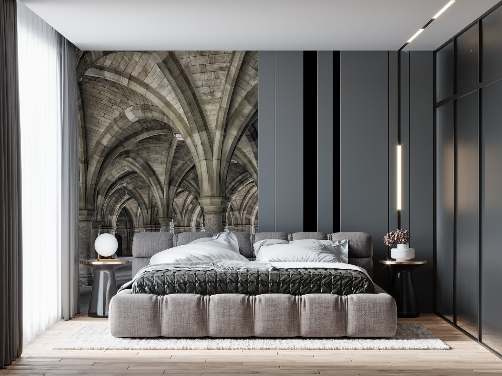 Fototapet arcuri înalte din piatră rotundă