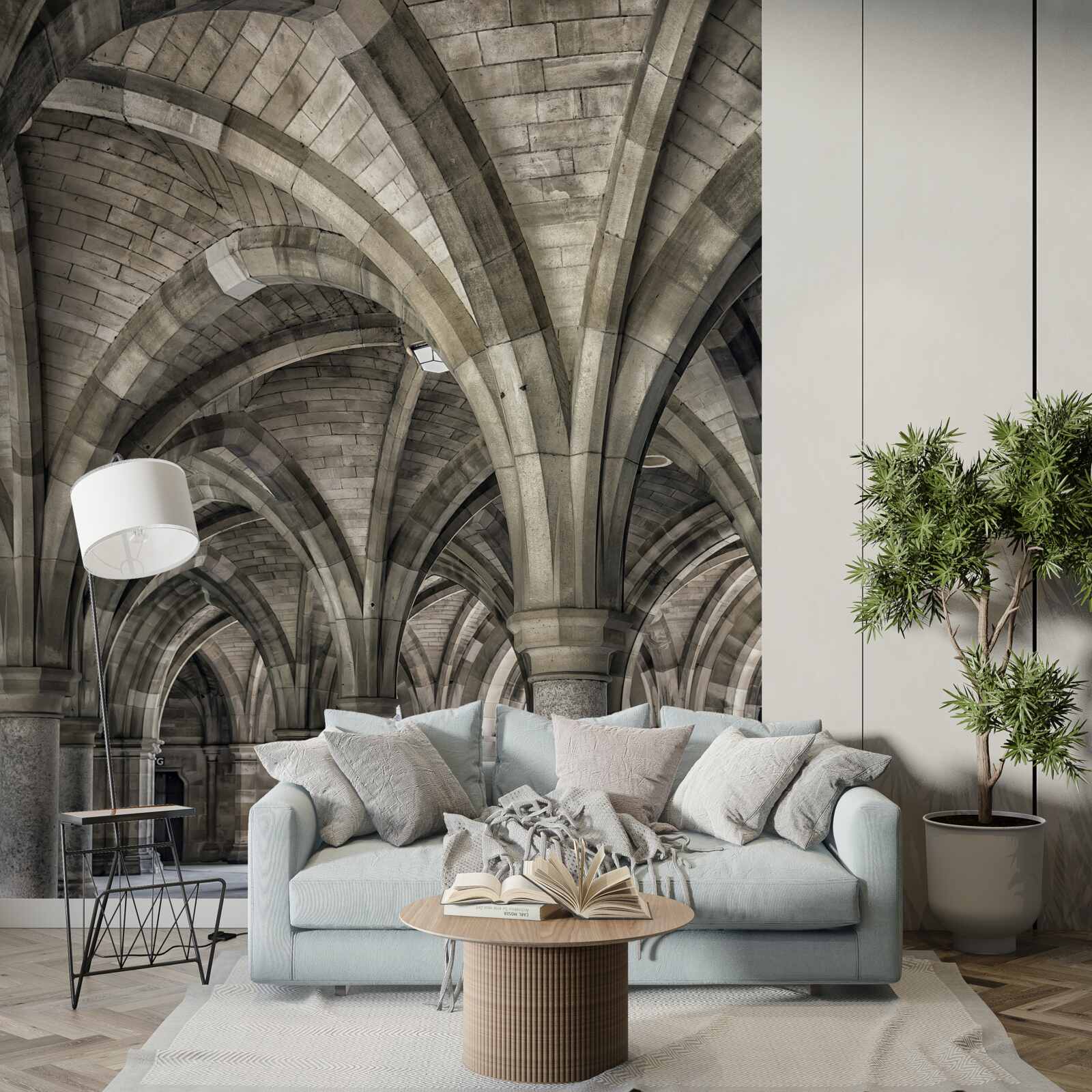 Fototapet arcuri înalte din piatră rotundă
