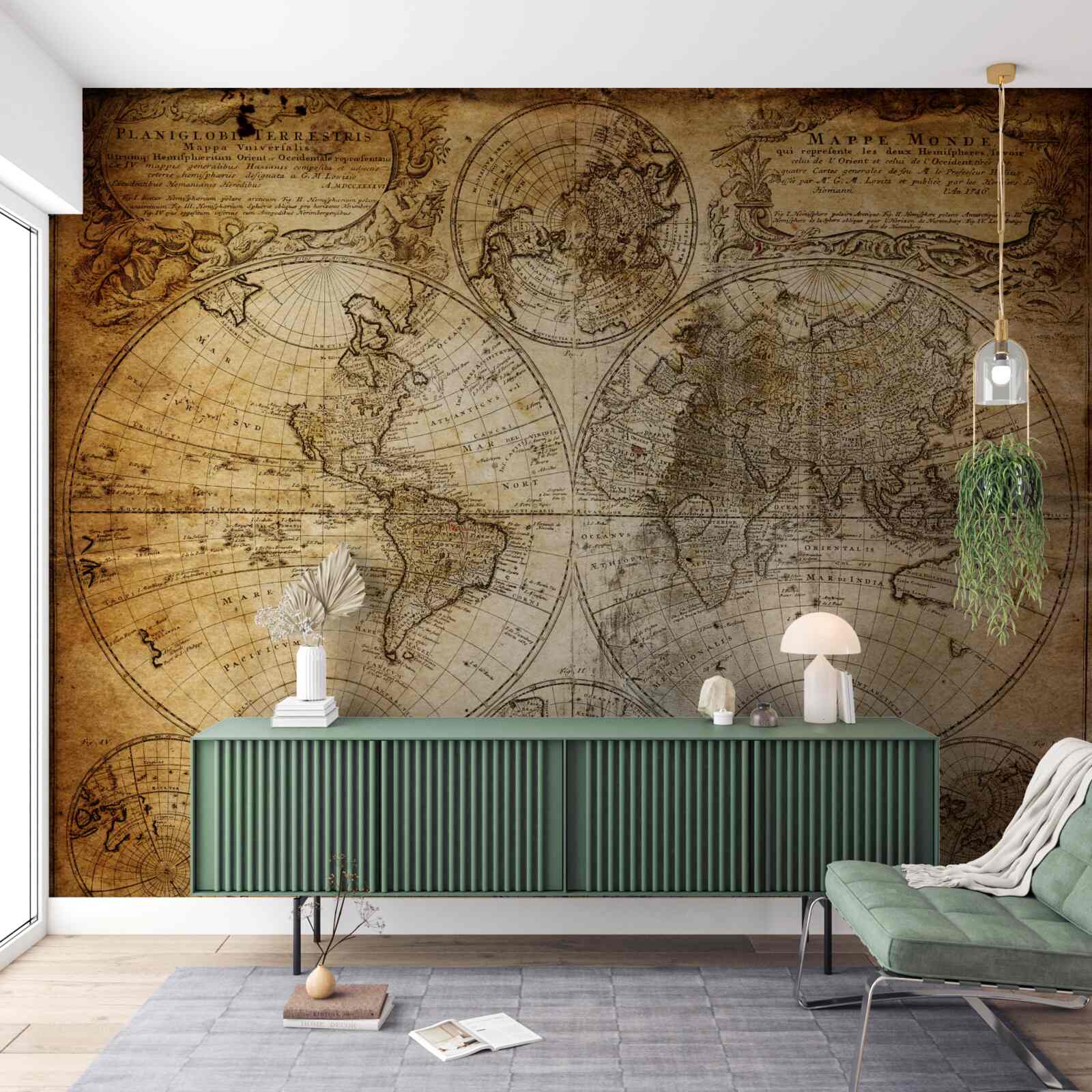 Fototapet hartă antică cu continente și insule