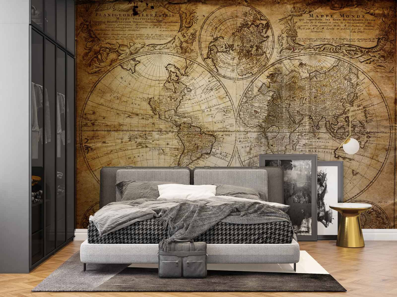 Fototapet hartă antică cu continente și insule