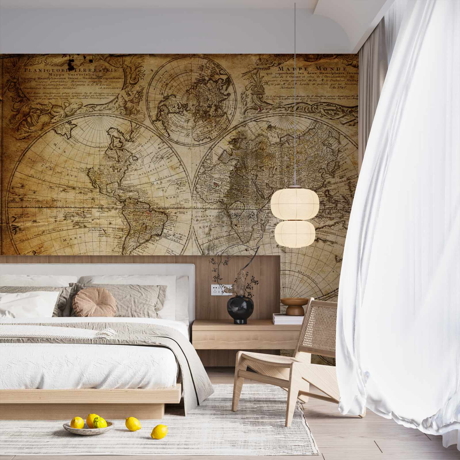 Fototapet hartă antică cu continente și insule