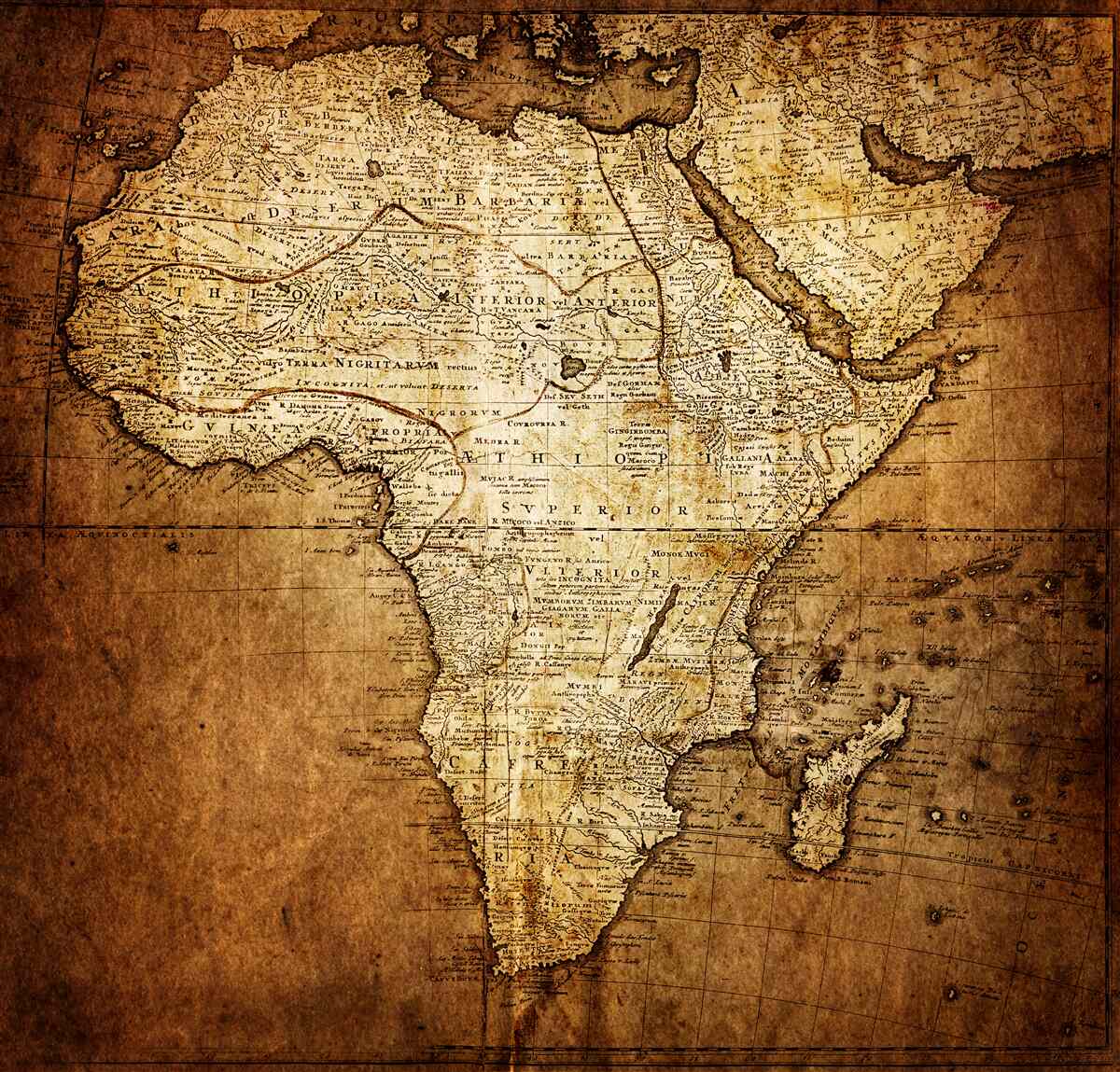 Fototapet dimensiunea mare a Africii pe hartă