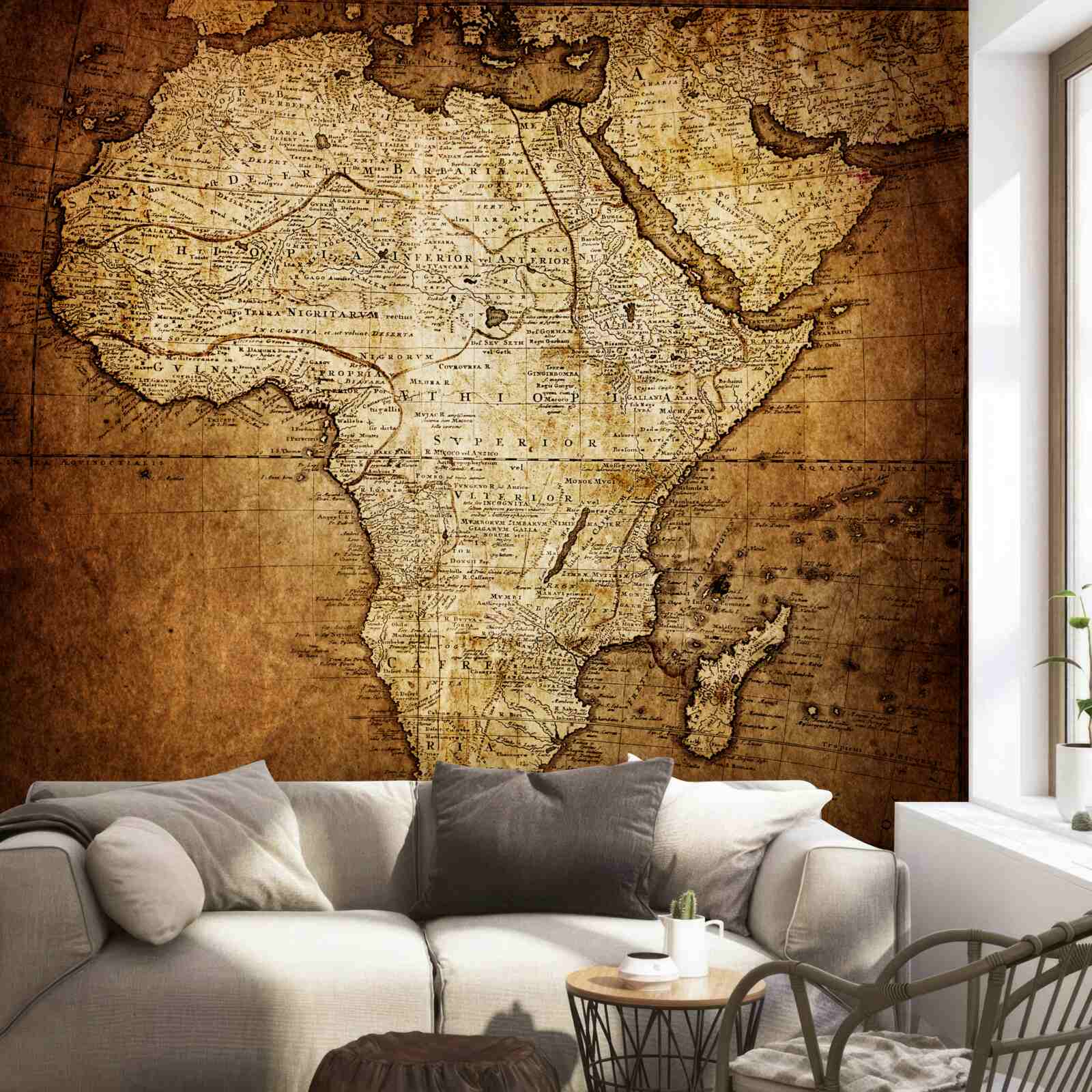 Fototapet dimensiunea mare a Africii pe hartă