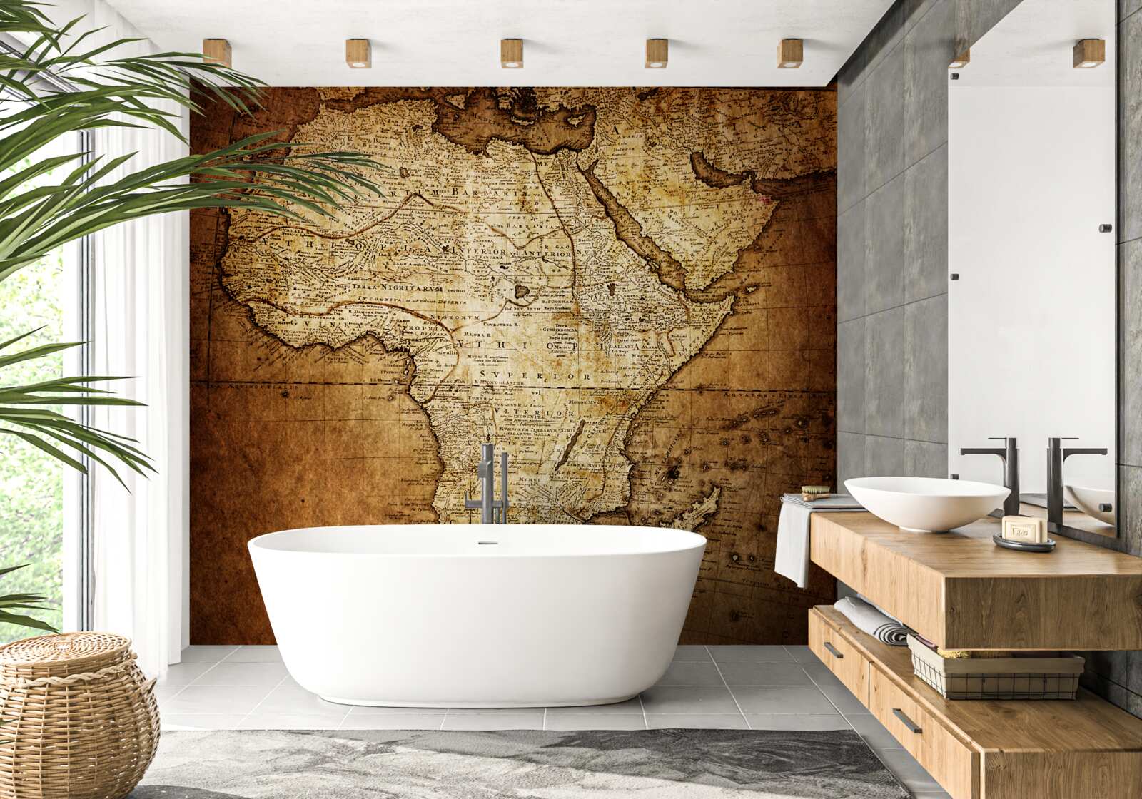 Fototapet dimensiunea mare a Africii pe hartă