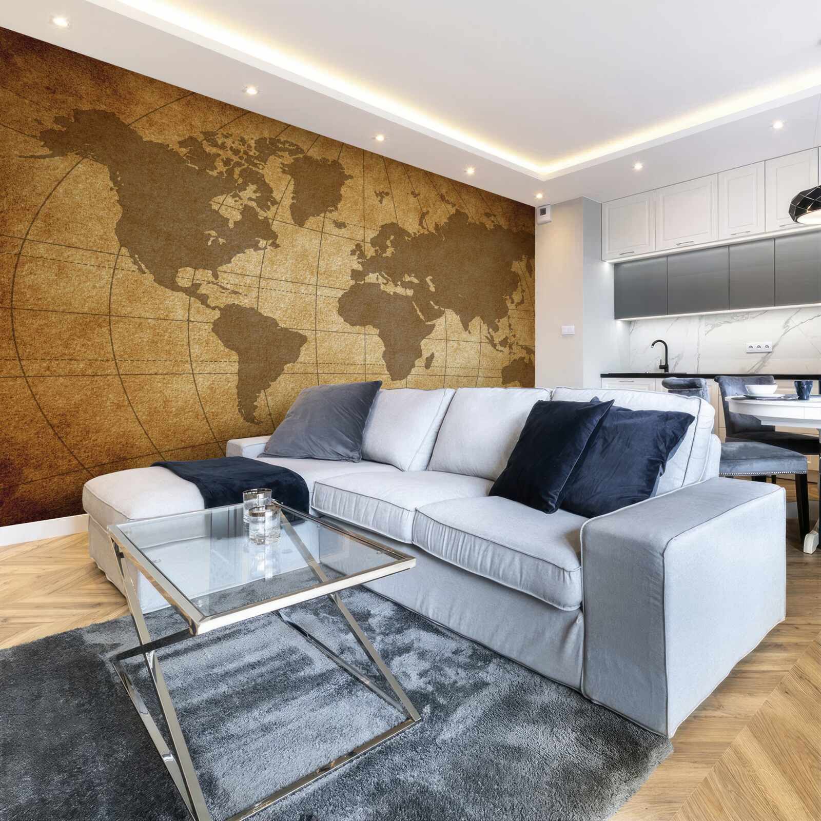 Fototapet glob dispus ca o hartă a lumii