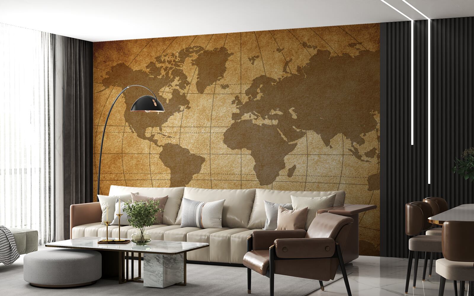 Fototapet glob dispus ca o hartă a lumii