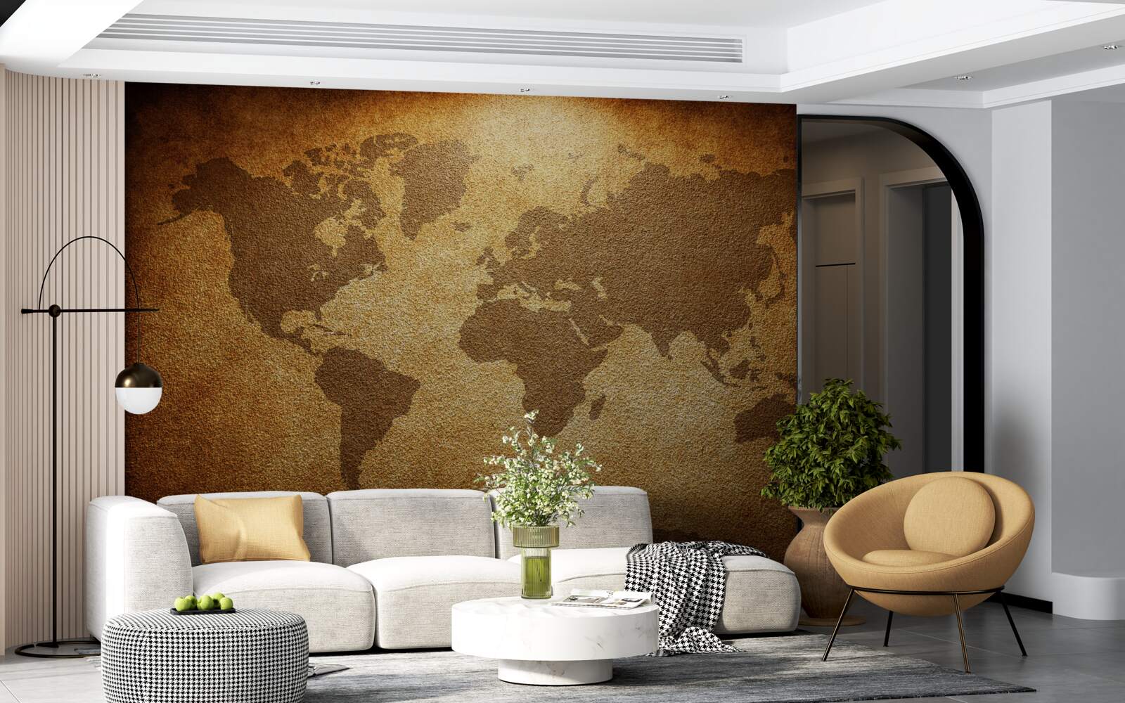 Fototapet glob cu continente