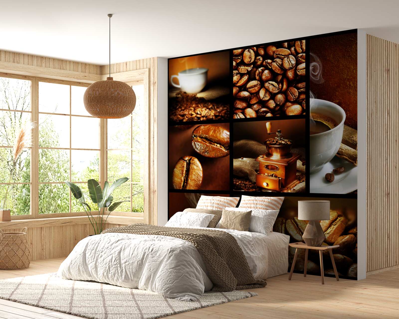 Fototapet compoziția boabelor de cafea și a băuturii în sine