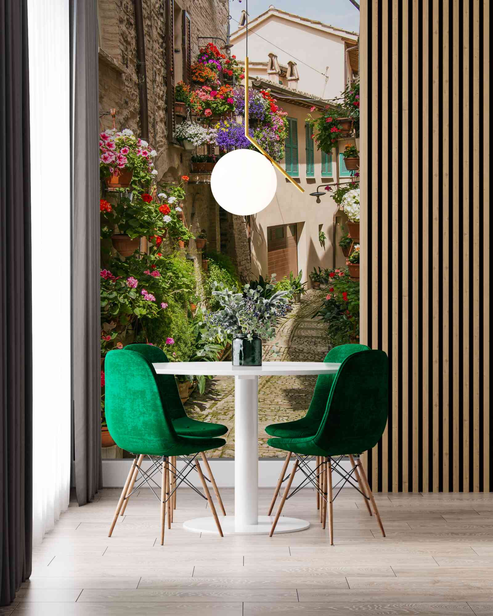 Fototapet drum vechi de piatră acoperit de vegetație