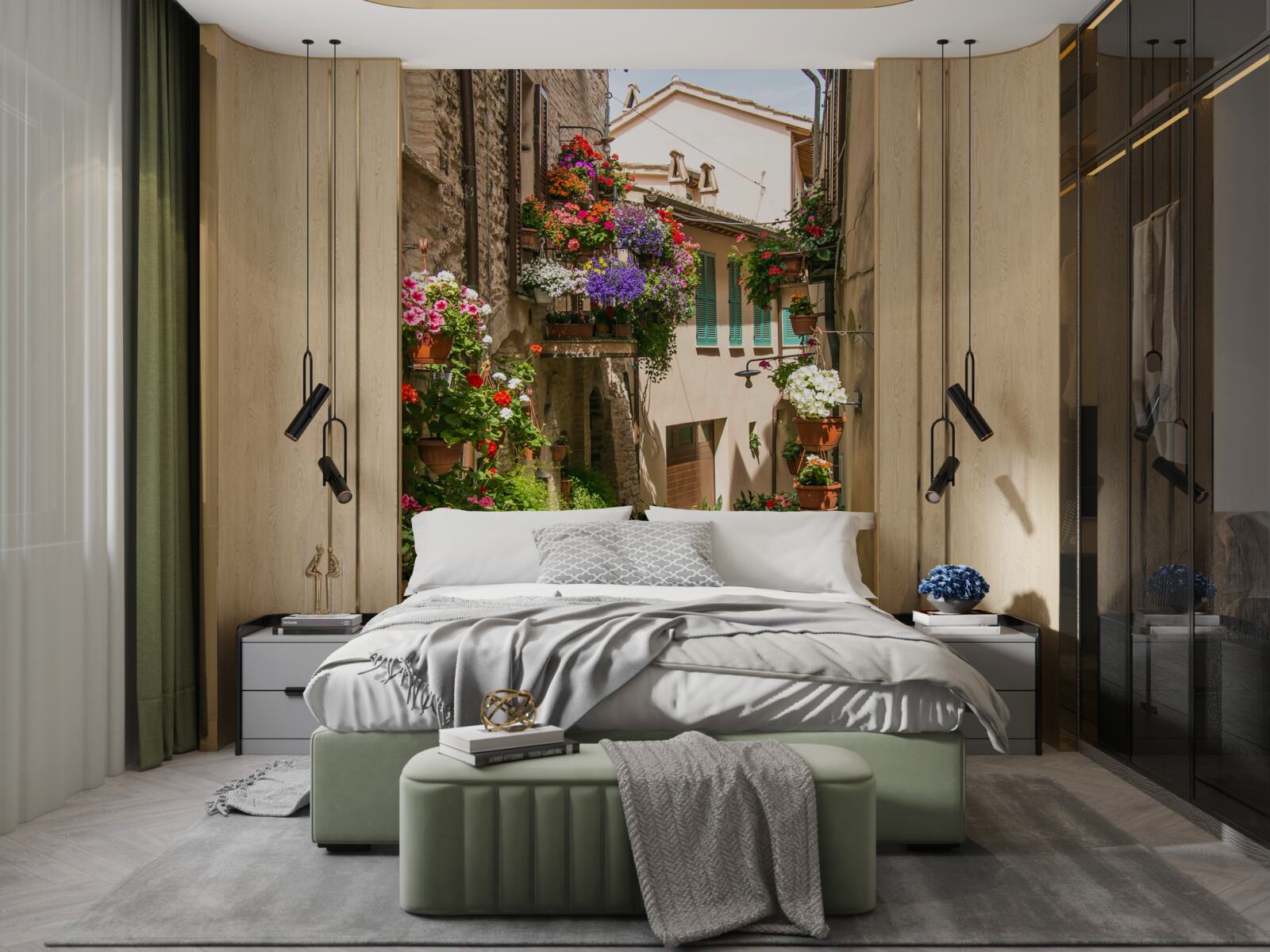 Fototapet drum vechi de piatră acoperit de vegetație