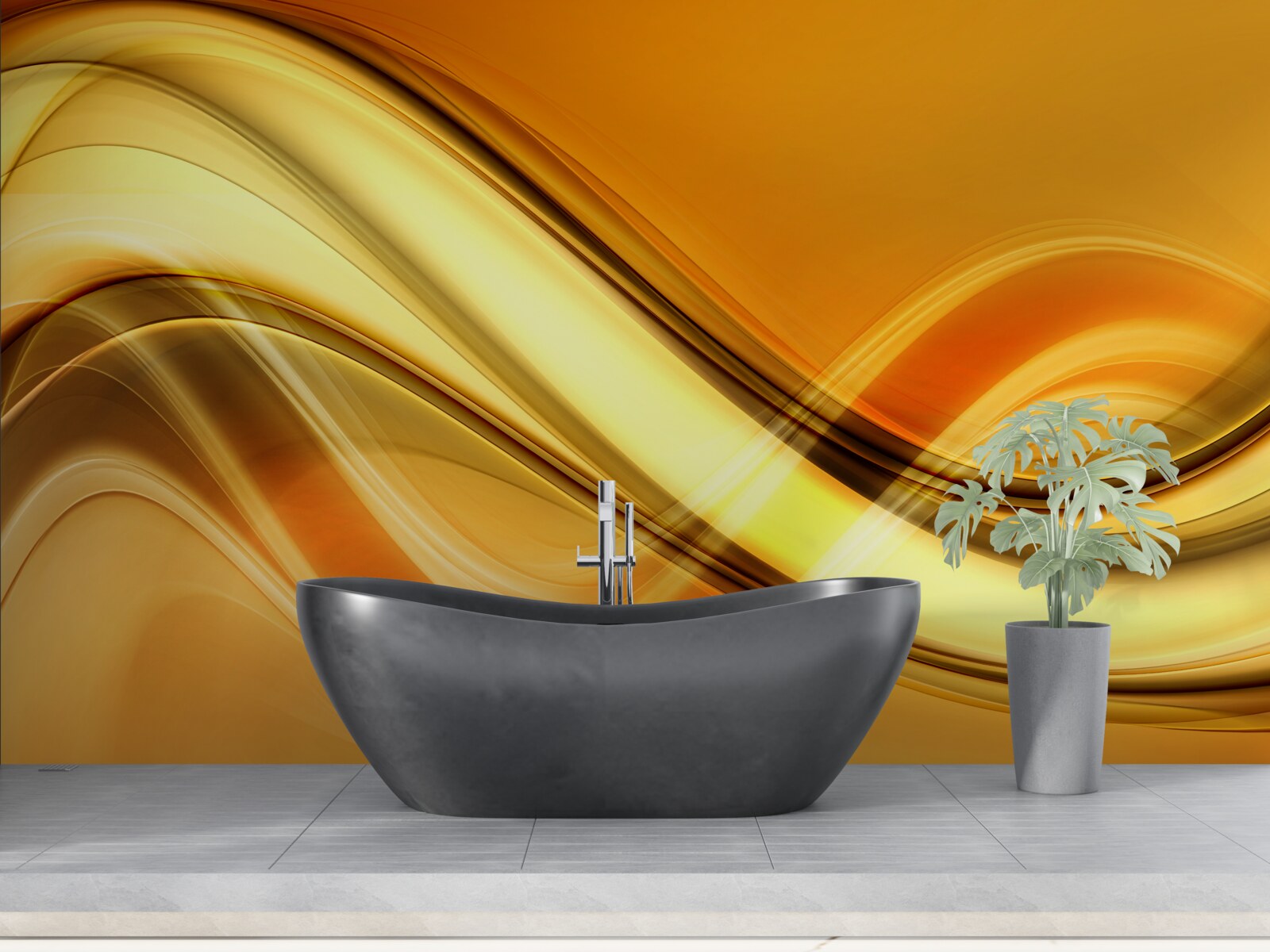 Fototapet linii care se întind la infinit pe o suprafață maro