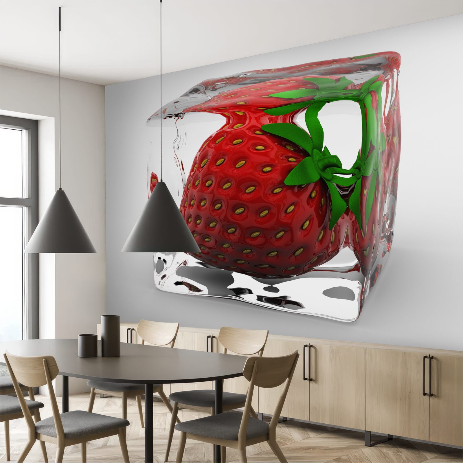 Fototapet căpșuni congelate