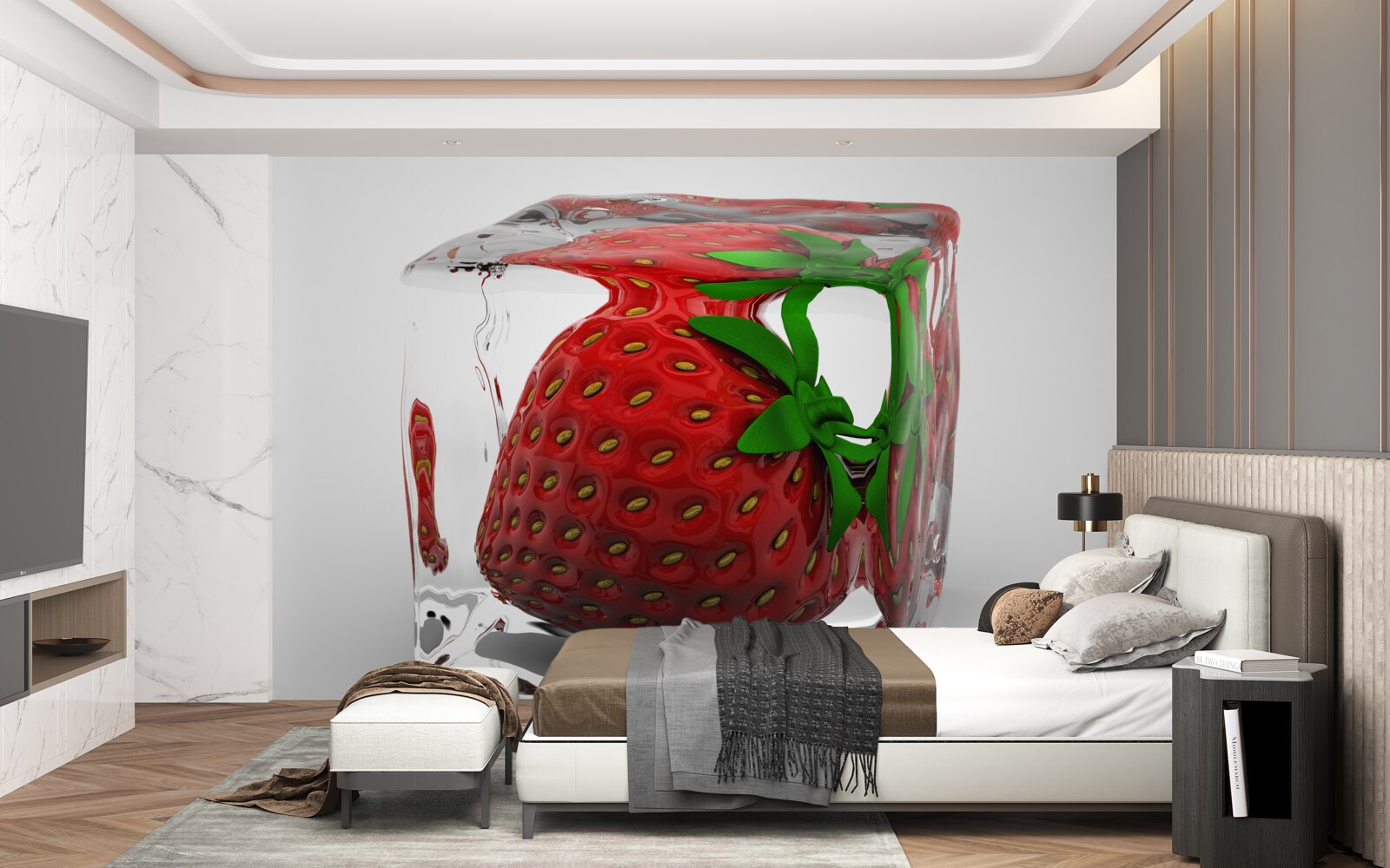 Fototapet căpșuni congelate