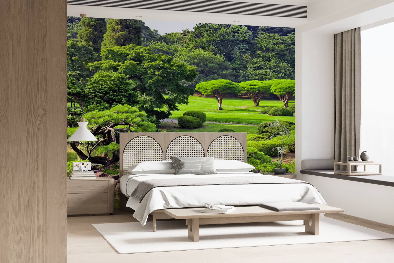 Fototapet grădini acoperite cu verdeață în timpul verii