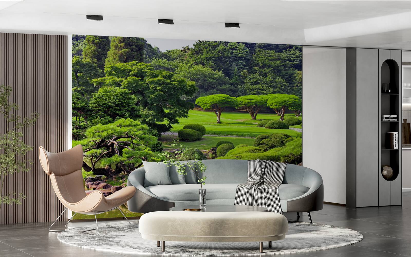 Fototapet grădini acoperite cu verdeață în timpul verii