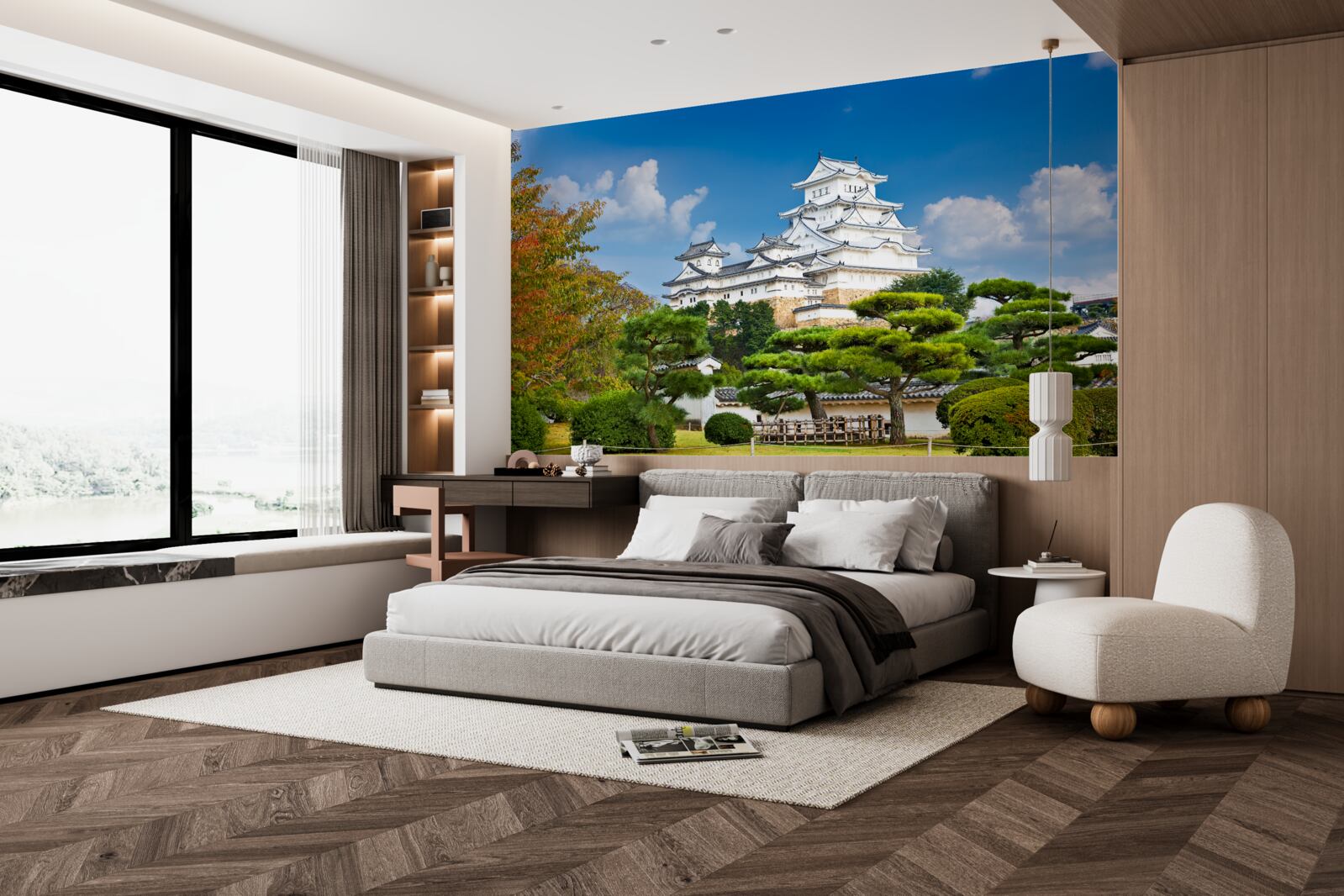 Fototapet Templu japonez în munți, înconjurat de verdeață