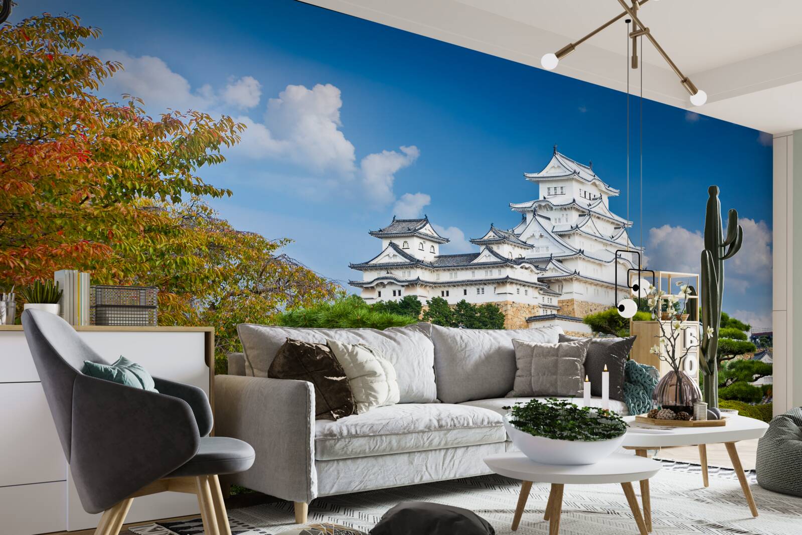 Fototapet Templu japonez în munți, înconjurat de verdeață