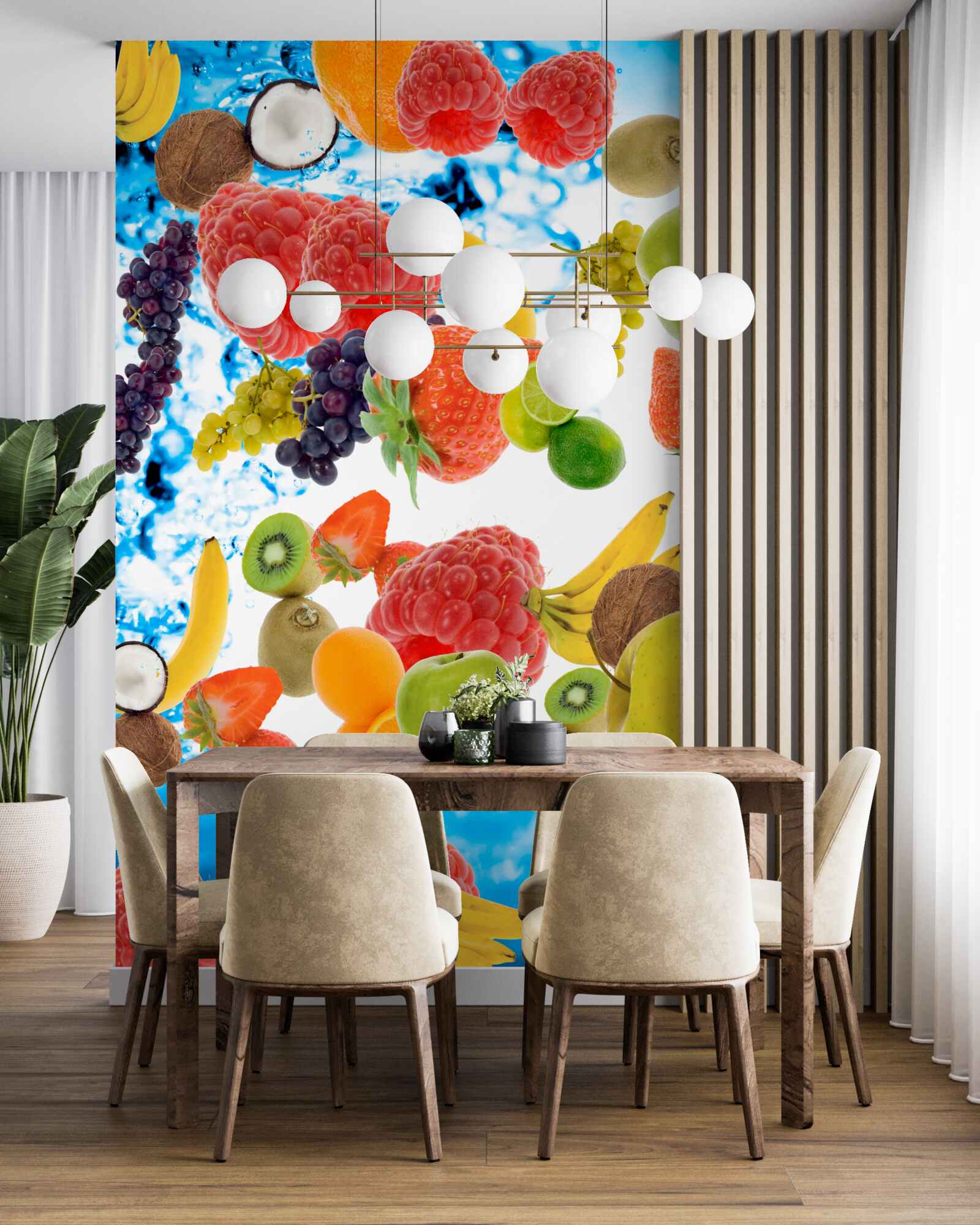 Fototapet fructe proaspete de vară în apă