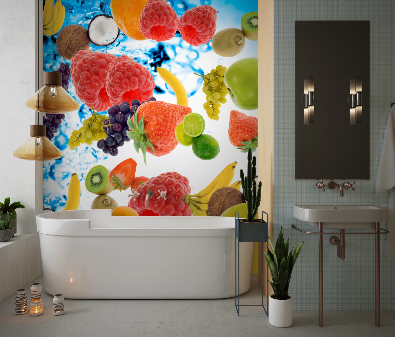 Fototapet fructe proaspete de vară în apă