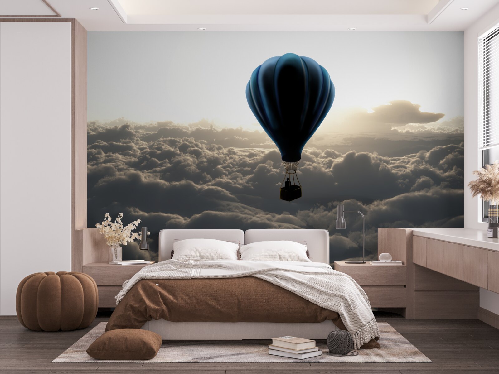 Fototapet mingea se ridică deasupra norilor densi