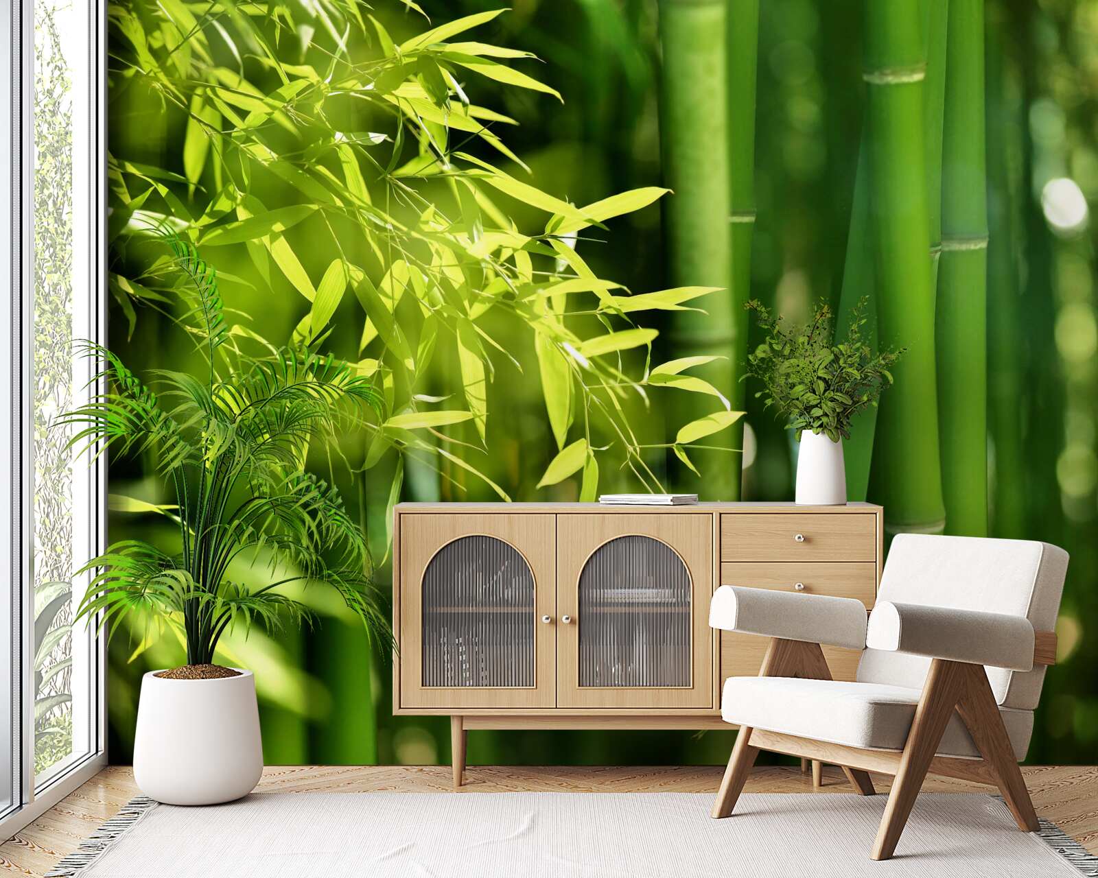 Fototapet lăstari verzi de bambus tânăr